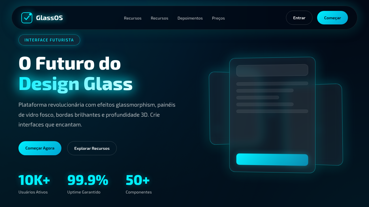 Futuristic UI Glassmorphism