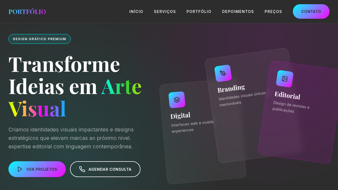 Editorial de Portfólio Criativo