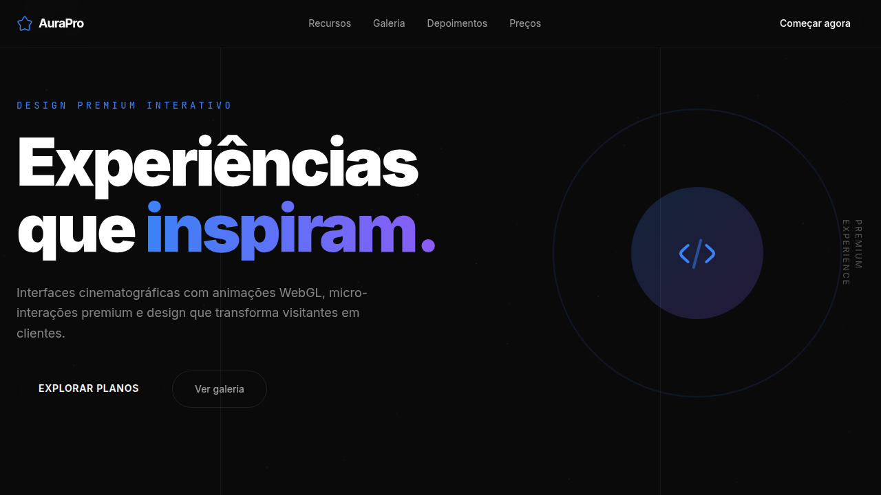 Aura Premium WebGL & Iconify