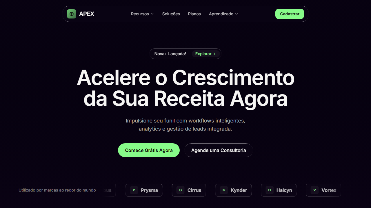 Dark SaaS Hero with Liquid Glass